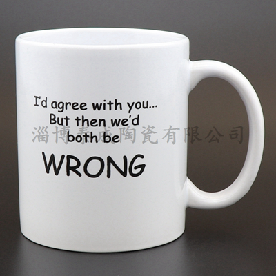 淄博陶瓷杯庫存出口陶瓷杯帶貼花批發